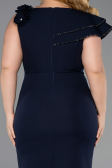 Midi Navy Blue Plus Size Cocktail Dress ABK2618