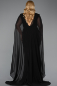 Long Black Plus Size Evening Dress ABU5955