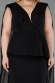 Long Black Plus Size Evening Dress ABU5955