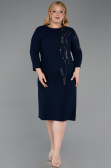 Midi Navy Blue Plus Size Cocktail Dress ABK2620