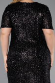 Midi Black Scaly Plus Size Cocktail Dress ABK2621