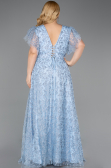 Light Blue Long Plus Size Engagement Dress ABU5872