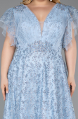 Light Blue Long Plus Size Engagement Dress ABU5872