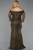 Long Olive Drab Scaly Formal Plus Size Dress ABU6137