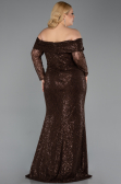 Long Brown Scaly Formal Plus Size Dress ABU6137
