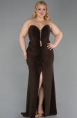 Long Brown Plus Size Evening Gown ABU6097