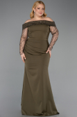 Long Olive Drab Formal Plus Size Dress ABU6103