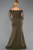Long Olive Drab Formal Plus Size Dress ABU6103