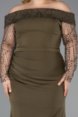 Long Olive Drab Formal Plus Size Dress ABU6103