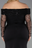 Long Black Formal Plus Size Dress ABU6103