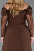 Long Brown Plus Size Evening Dress ABU6135