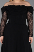 Long Black Plus Size Evening Dress ABU6135