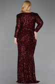 Long Burgundy Scaly Plus Size Evening Dress ABU6074