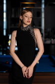 Long Black Mermaid Evening Gown ABU6128