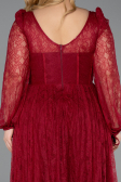 Long Burgundy Dantelle Formal Plus Size Dress ABU6131