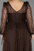 Long Brown Dantelle Formal Plus Size Dress ABU6131