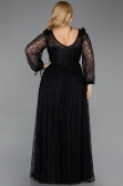 Long Black Dantelle Formal Plus Size Dress ABU6131