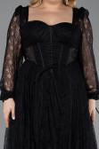 Long Black Dantelle Formal Plus Size Dress ABU6131