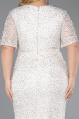 Long Beige Beaded Plus Size Evening Gown ABU6129