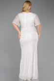 Long Beige Beaded Plus Size Evening Gown ABU6129