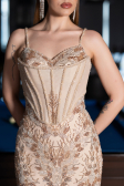 Long Gold Haute Couture Dress ABU6116