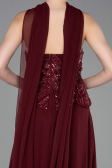 Long Burgundy Chiffon Evening Dress ABU6150