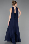 Long Navy Blue Chiffon Evening Dress ABU6150