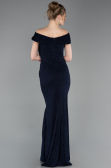 Long Navy Blue Plus Size Evening Gown ABU5714