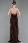 Long Brown Satin Prom Gown ABU6152