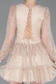 Short Beige Dantelle Cocktail Dress ABK2623