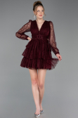Short Burgundy Dantelle Cocktail Dress ABK2623