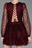 Short Burgundy Dantelle Cocktail Dress ABK2623