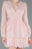 Short Powder Color Dantelle Cocktail Dress ABK2623