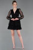Short Black Dantelle Cocktail Dress ABK2623