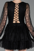 Short Black Dantelle Cocktail Dress ABK2623