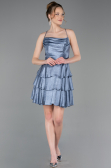 Short Indigo Satin Cocktail Dress ABK2624
