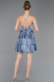 Short Indigo Satin Cocktail Dress ABK2624