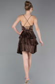 Short Brown Satin Cocktail Dress ABK2624