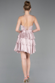 Short Powder Color Satin Cocktail Dress ABK2624