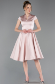 Midi Powder Color Satin Cocktail Dress ABK2626