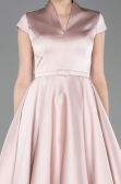 Midi Powder Color Satin Cocktail Dress ABK2626