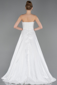 Long White Beaded Evening Dress ABU6125