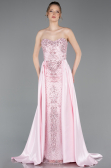 Long Powder Color Beaded Evening Dress ABU6125