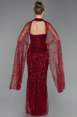 Long Burgundy Beaded Evening Dress ABU6154