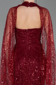 Long Burgundy Beaded Evening Dress ABU6154