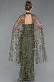 Long Olive Drab Beaded Evening Dress ABU6154