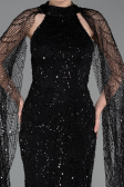 Long Black Beaded Evening Dress ABU6154