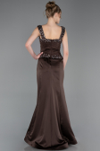 Long Brown Satin Mermaid Prom Dress ABU6155
