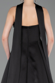 Long Black Satin Evening Dress ABU6156