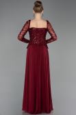 Long Burgundy Chiffon Evening Dress ABU6157